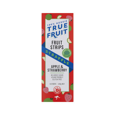 Box 100% True Fruit Strips Strawberry & Apple 120g